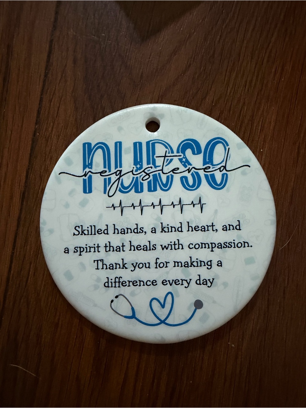 Nurse Ceramic Wall Decor - Blue